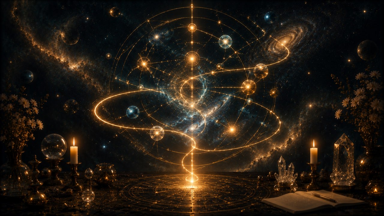 Illustration zum myStarBook Artikel: Astrologische Deutung mit rotem Faden: Warum Zusammenhänge wichtiger sind als Listen