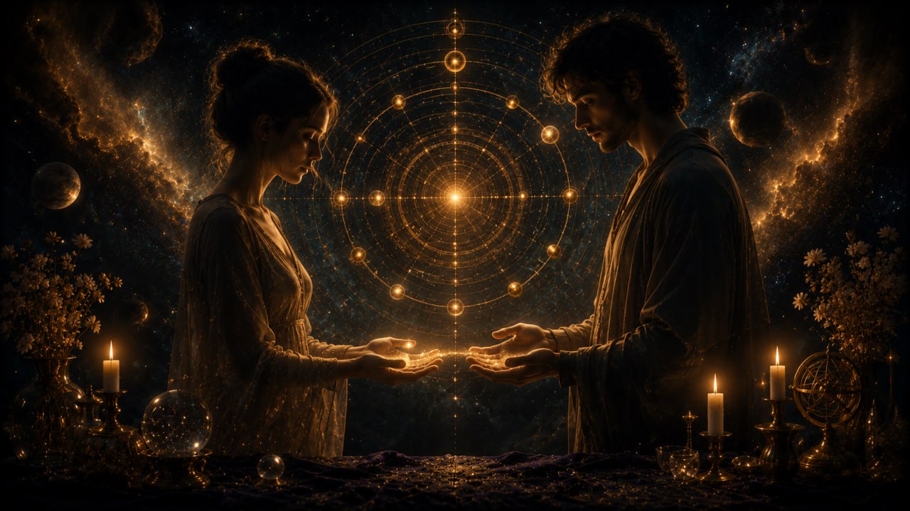 Illustration zum myStarBook Artikel: Nähe und Distanz im Horoskop: Wie Beziehungsmuster sichtbar werden