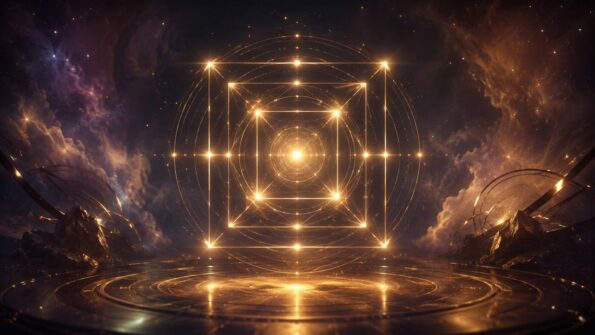 Kosmische Illustration zu Mehrfach-Quadrate im Geburtshoroskop: Wenn Spannung ein wiederkehrendes Motiv bildet