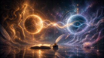 Kosmische Illustration zu Merkur-Neptun-Aspekte im Geburtshoroskop: Intuition, Sprache und feine Wahrnehmung