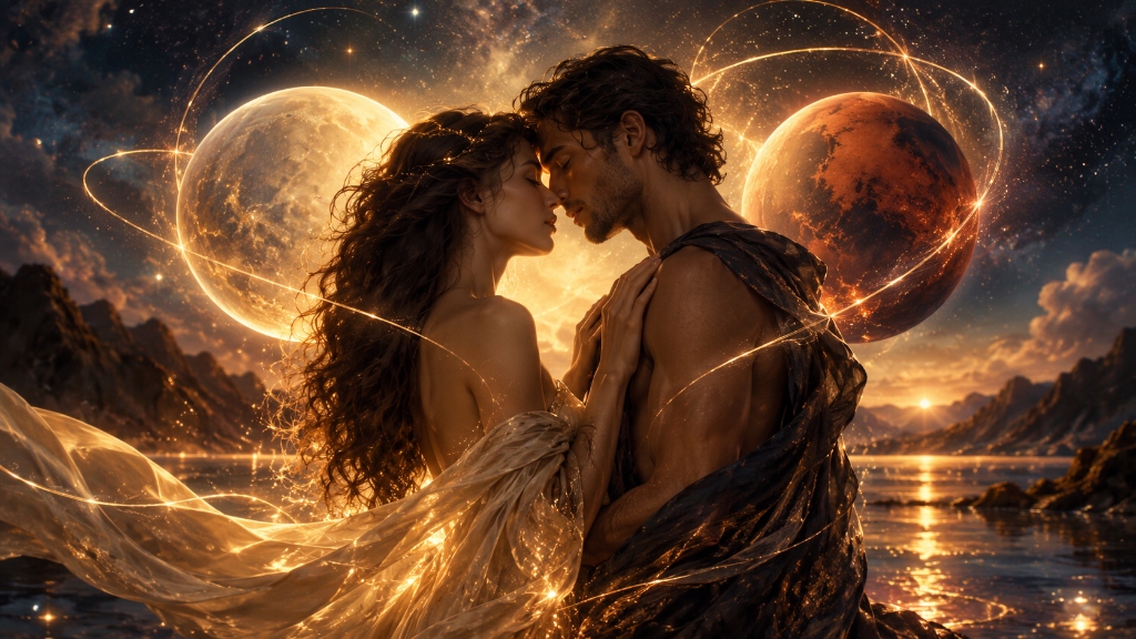 Venus-Mars-Verbindungen im Paarchart: Anziehung, Leidenschaft und Zusammenspiel in der Synastrie